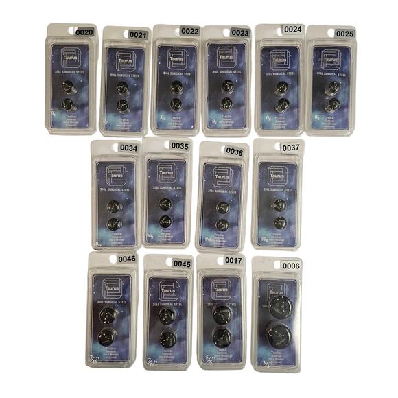 TAURUS Constellation Zodiac Ear Jewelry Plug 316L Surgical Steel Bundle Lot 14 - Picture 1 of 9